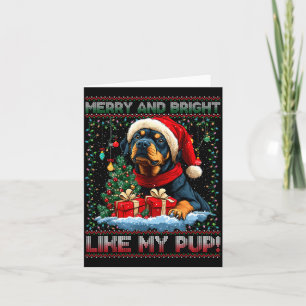 Cartão Decorações De Natal De Árvore De Rottweiler Amante