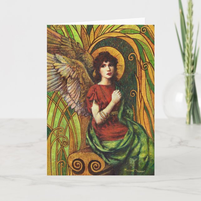 Cartão Decorative Angel Design Greetings Card (Frente)