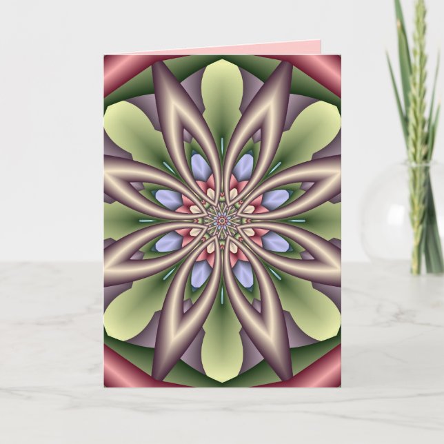 Cartão Decorative Birthday card with Fantasy Flower (Frente)