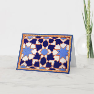 Cartão Decorative blue Spanish tiles.