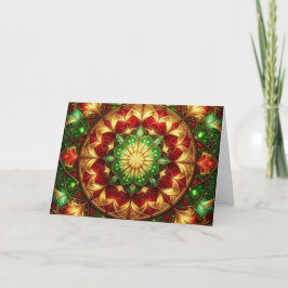 Cartão Decorative Red Green Holiday Card