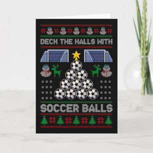 Cartão Decore O Hall Com Futebol Ugly Christmas Soccer Pa