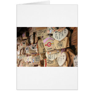 Cartão Dedicações de Madeira de Shrine Japonesa