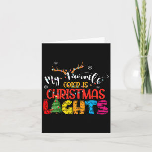 Cartão Dedo Minha Cor Favorita É Luzes De Natal Feliz H