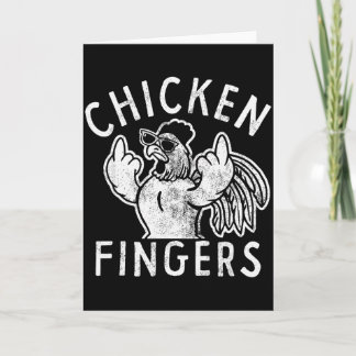Cartão Dedos de Frango, Dedos do Meio, Frango Engraçado