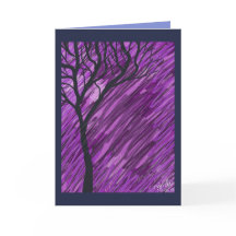 Deep Purple Autumn Tree Greeting Card