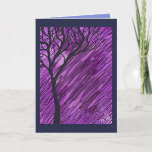Cartão Deep Purple Autumn Tree Greeting Card