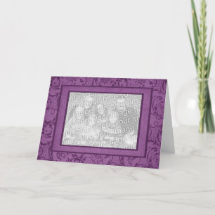Cartão Deep Purple Damask Photo Frame