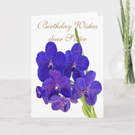 CARTÃO DEEP PURPLE ORCHIDS SISTER GREETING CARD
