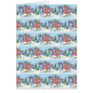 CARTÃO DEEP SNOW PINK FLAMINGO, CHRISTMAS GREETING CARD B