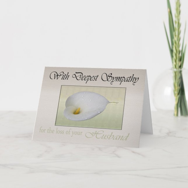 Cartão Deepest Sympathfor loss of Husband Card (Grande si (Frente)