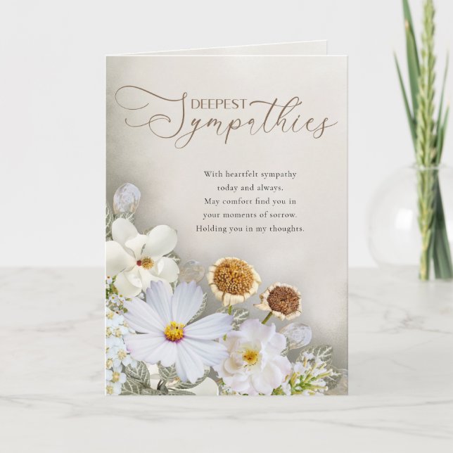 Cartão Deepest Sympathies Floral Comfort Card (Frente)