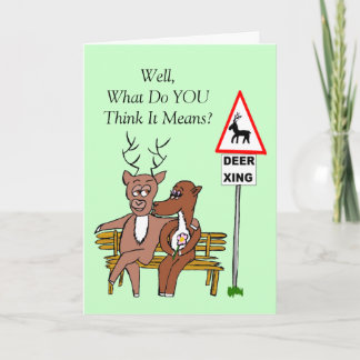 Cartão Deer crossing/kissing (UK)