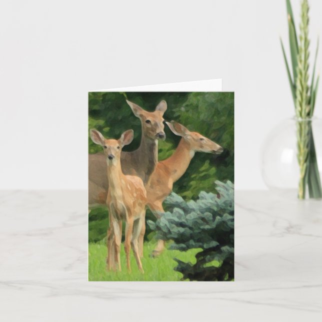 Cartão deer family portrait note card (Frente)