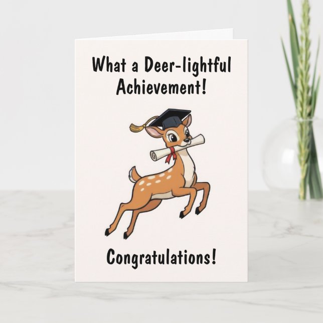 Cartão Deer Graduation Card (Frente)
