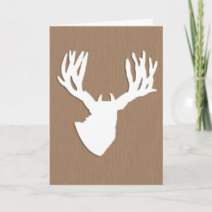 Cartão Deer Head Silhouette para Hunter Birthday