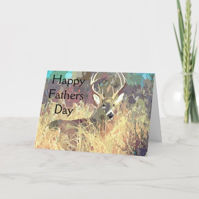 Cartão Deer Hunting Fathers Day Cards (Frente)