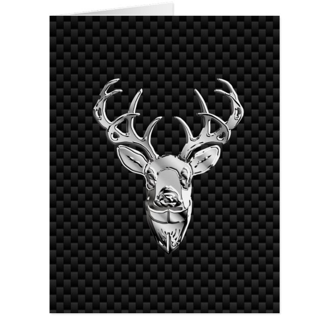 Cartão Deer on Carbon Fiber Style Impressão (Frente)