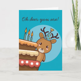 Cartão Deer Pun Happy Birthday