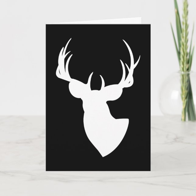 Cartão Deer Silhouette Happy Birthday (Frente)