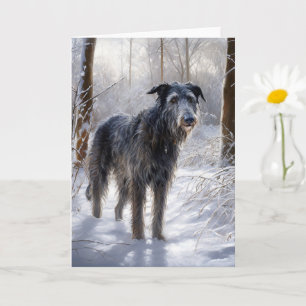 Cartão Deerhound Escocês Deixe-o nevar no Natal