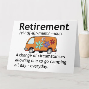 Cartão Definição de aposentadoria de acampamento engraçad