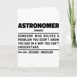 Cartão Definição de Astrônomo Substantivo Cientista Frase