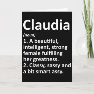 Cartão Definição de Claudia Nome Personalizado Natal Dive