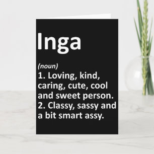 Cartão Definição de Inga Nome Personalizado Piada de Aniv
