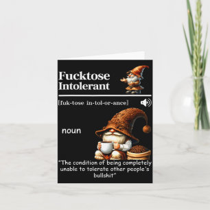 Cartão Definição de intolerante a Fortose Café Gnome engr