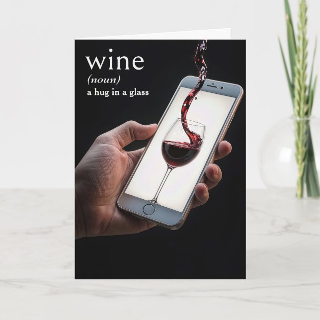 Cartão Definição de VINHO do Dicionário para Aniversário (Frente)