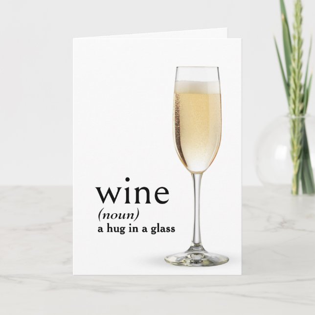 Cartão Definição de VINHO do Dicionário para Aniversário (Frente)
