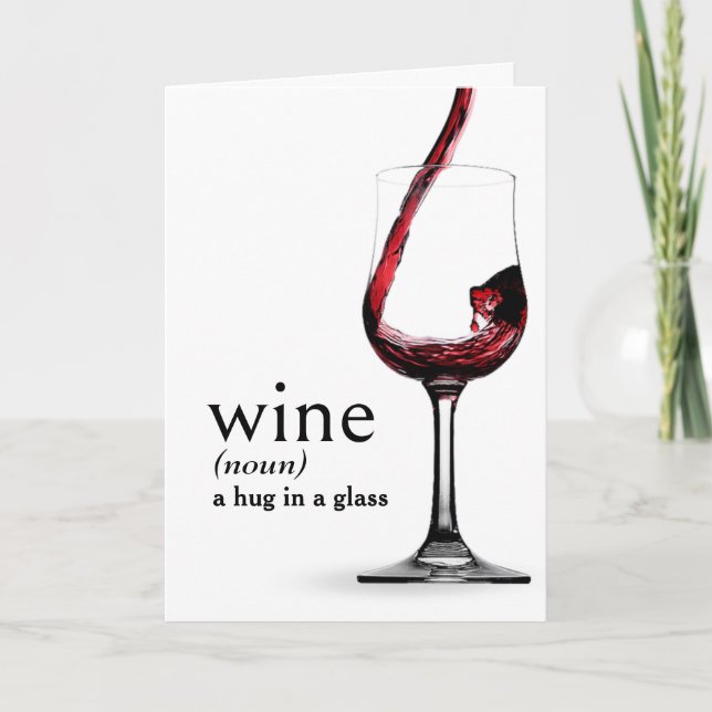Cartão Definição de VINHO do Dicionário para Aniversário (Frente)