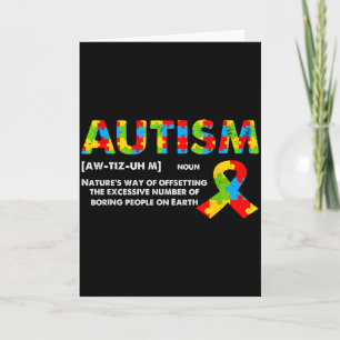 Cartão Definição Engraçada de Autismo - Mês de Conscienti