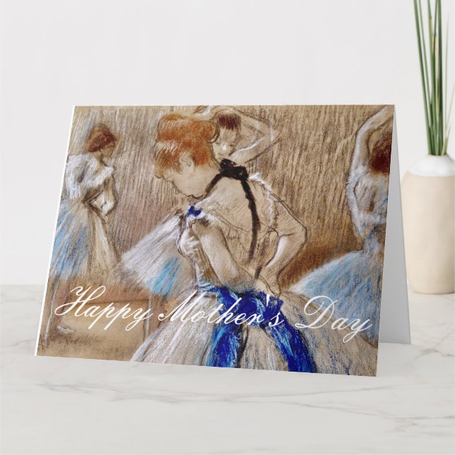 Cartão Degas Bailarina Com Laço Azul (Frente)