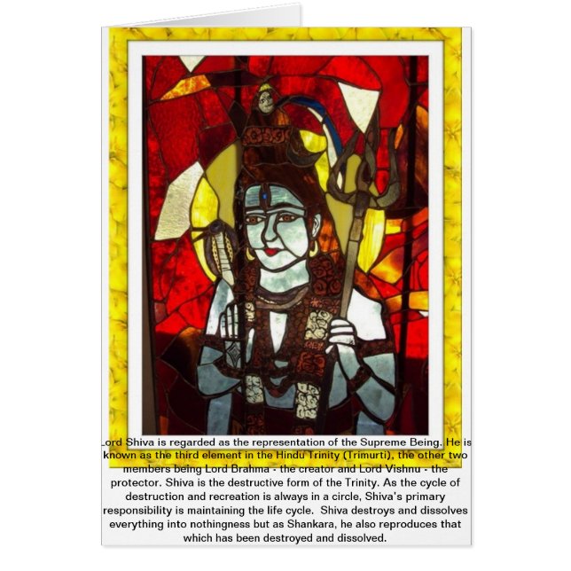 Cartão Deidade do senhor Shiva da trindade Hindu (Frente)