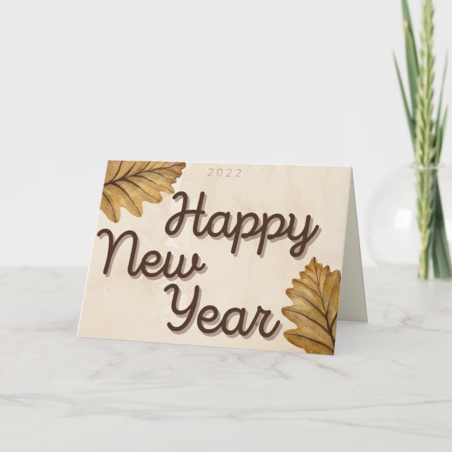 Cartão Deixa a placa de Feliz ano novo (Frente)