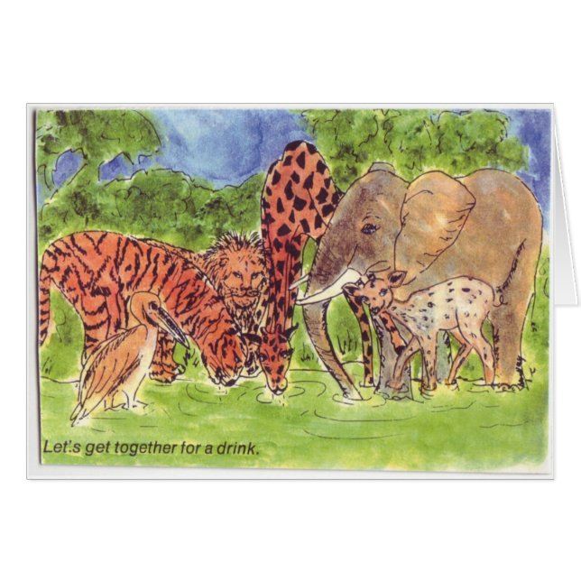 Cartão Deixa a reunião para uma bebida (Frente Horizontal)