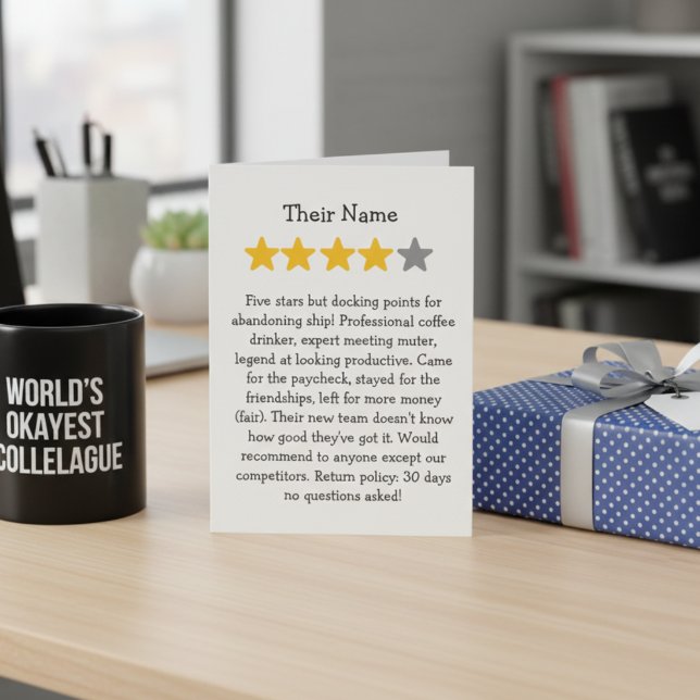 Cartão Deixando o colega de trabalho 4 estrelas (Criador carregado)