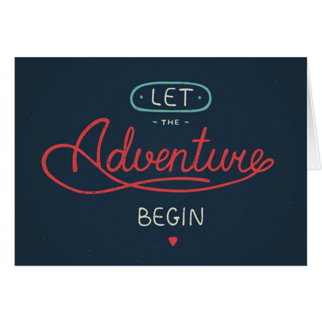 Cartão Deixe a aventura começar (Frente Horizontal)