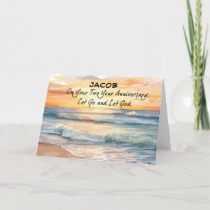 Cartão Deixe Deus recuperar o oceano de dois anos