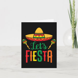 Cartão Deixe Fiesta Cinco De Mayo Mexicano Guitar Sombrer