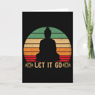 Cartão Deixe Ir Meditação Buda Vintage Zen Budista