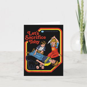 Cartão Deixe-me sacrificar Toby Occult Retro Vintage Funn