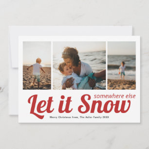 Cartão Deixe Nevar 3 Colagem de Fotos Natal