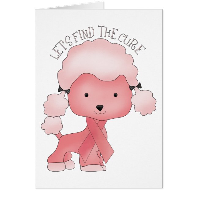 Cartão Deixe-nos encontrar a caniche da cura (Frente)