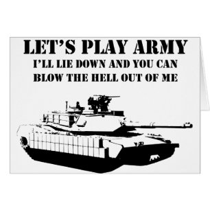 Cartão Deixe-nos jogar o exército