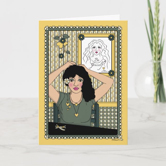 Cartão Deixe o cabelo para baixo_C_Greeting Card (Frente)