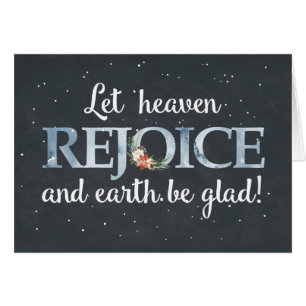 Cartão Deixe o Céu regozijar-se com Poinsettia de Natal e