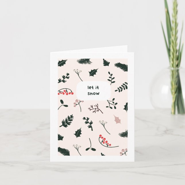Cartão Deixe-o passar férias de neve (Frente)